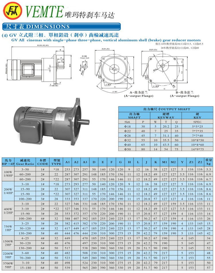 GV立式三項(xiàng)，單項(xiàng)齒輪減速馬達(dá)